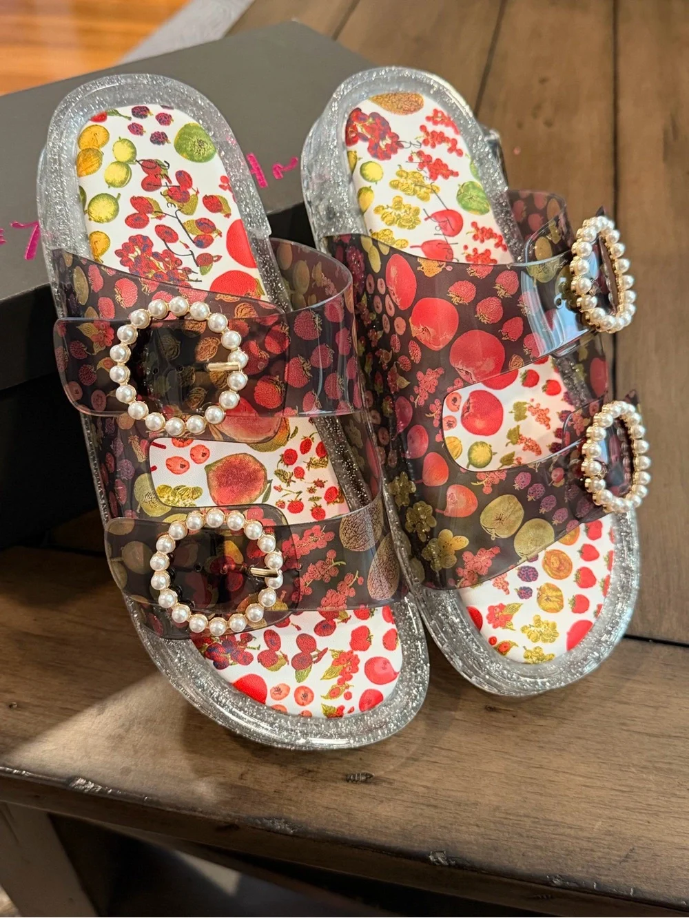 Betsey Johnson Colorful Platform Jelly Sandal Fruity Landin #083